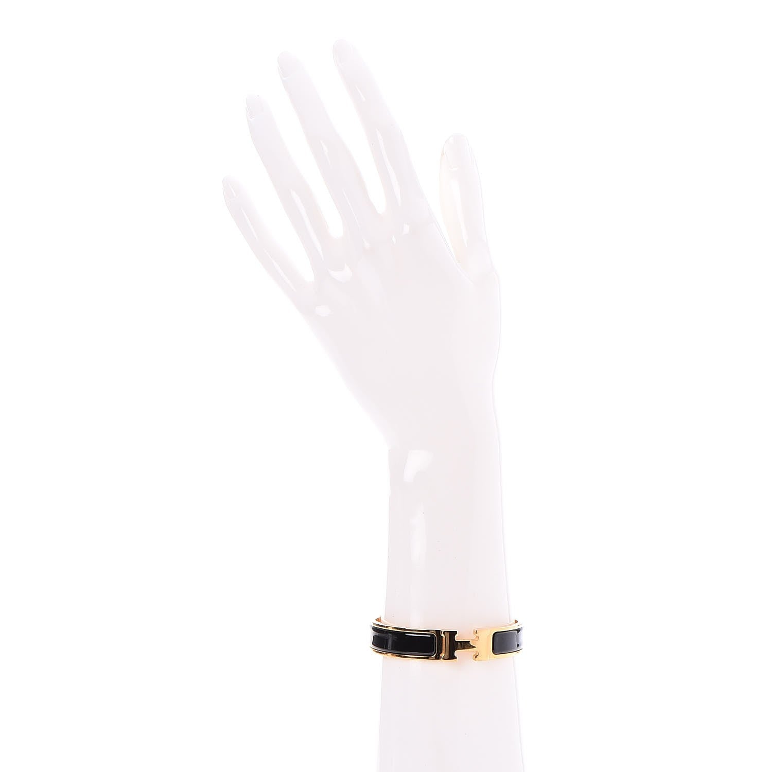 Hermes Enamel Narrow Clic Clac H Bracelet PM Black 2 of 5