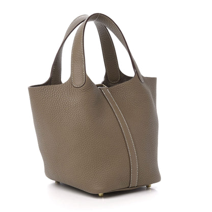 Hermes Taurillon Clemence Picotin Lock 18 PM Etoupe 3 of 11