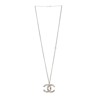 Chanel Pearl Crystal Baguette CC Pendant Necklace Gold 3 of 5