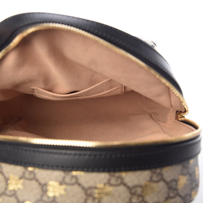 Gucci GG Supreme Monogram Bees Print Small Day Backpack Beige Oro Black 5 of 9