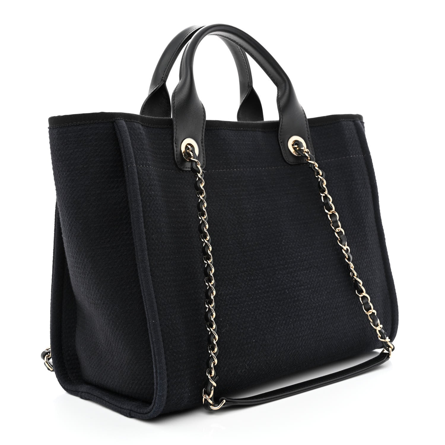 Chanel Canvas Medium Deauville Tote Black 4 of 13
