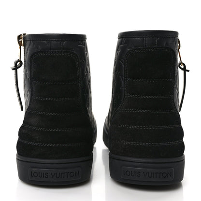 Louis Vuitton Calfskin Embossed Monogram Punchy High Top Sneakers 40 Black 5 of 9