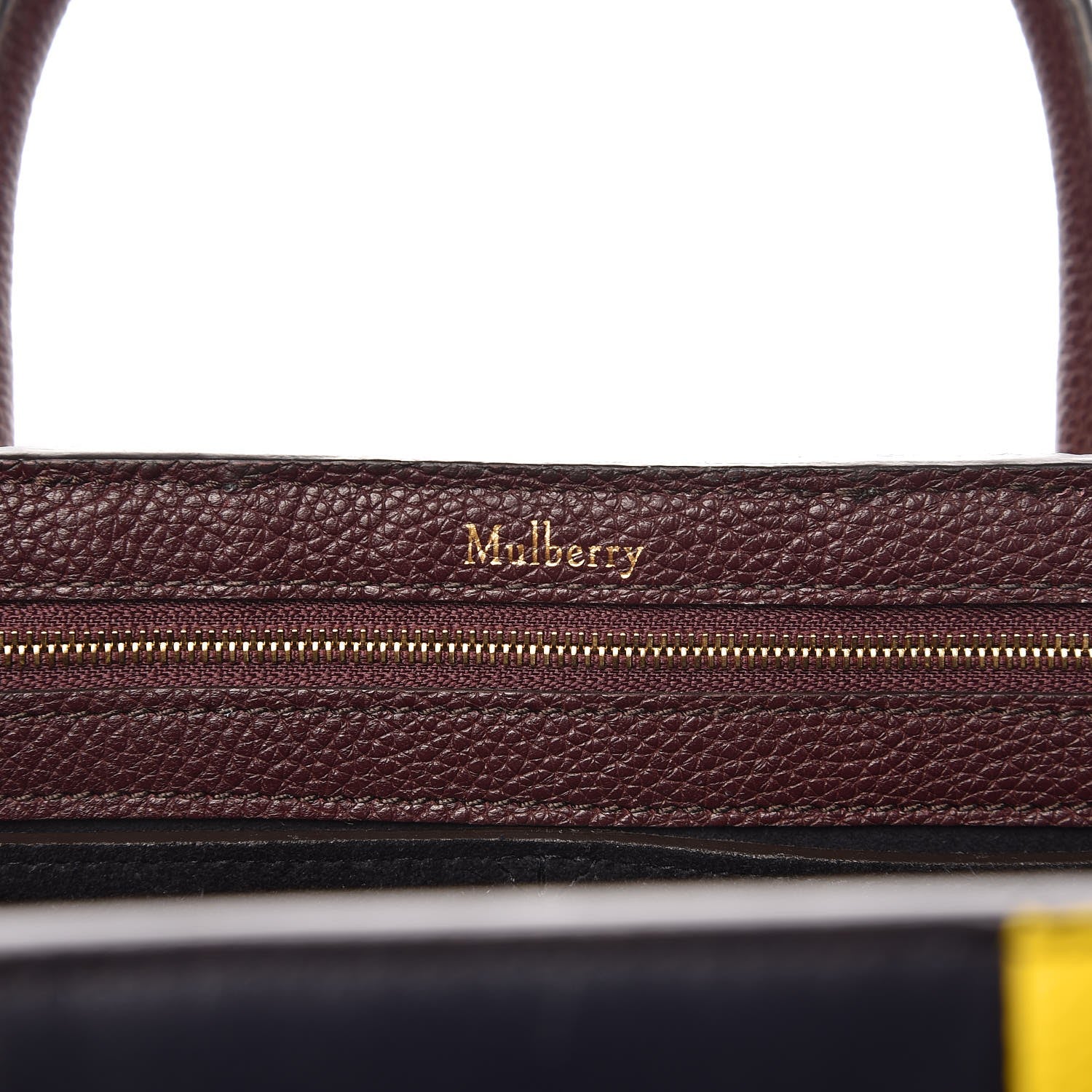 Mulberry Natural Grain Calfskin College Stripe New Bayswater Oxblood Lemon Midnight 6 of 8