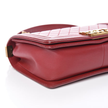 Chanel Lambskin Quilted Medium Boy Flap Dark Red 8 of 13