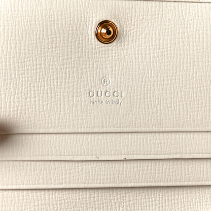 Gucci GG Supreme Monogram Azalea Calfskin Horsebit 1955 Card Case Wallet Beige Ebony Mystic White 8 of 9