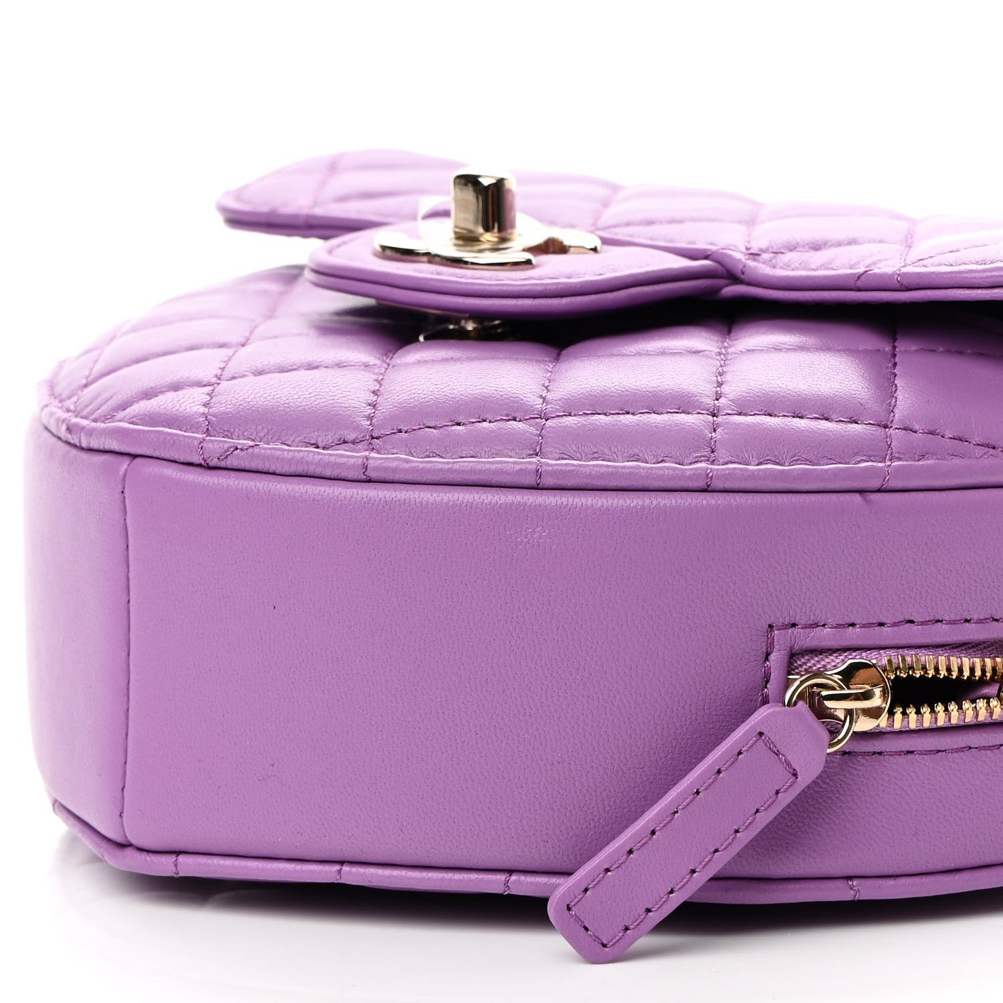 Lambskin Quilted CC In Love Heart Bag Purple
