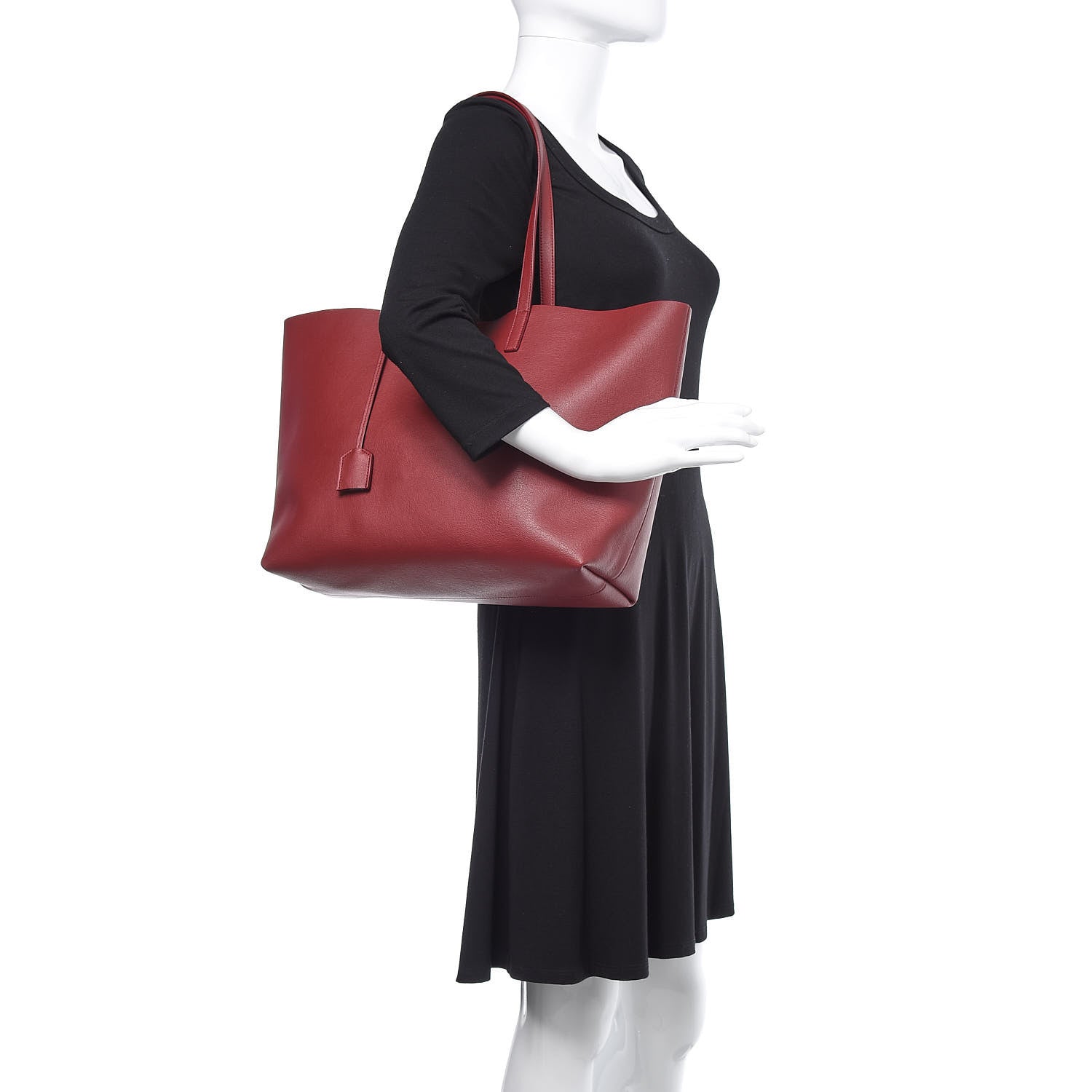 Saint Laurent Calfskin Large Shopping Tote Deep Carmin 3 of 11