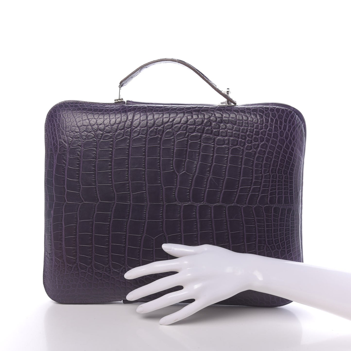 Matte Alligator Petit H Laptop Case Amethyst