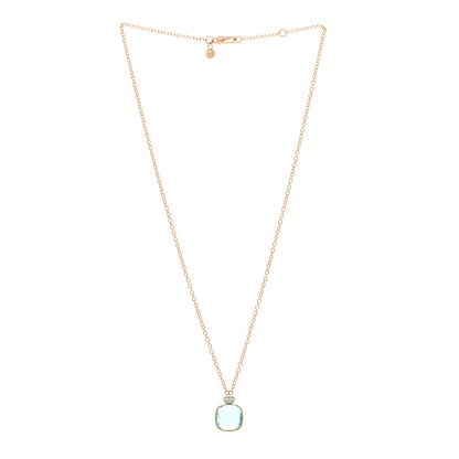 Pomellato 18K Rose Gold Diamond Blue Topaz Nudo Pendant Necklace 3 of 4