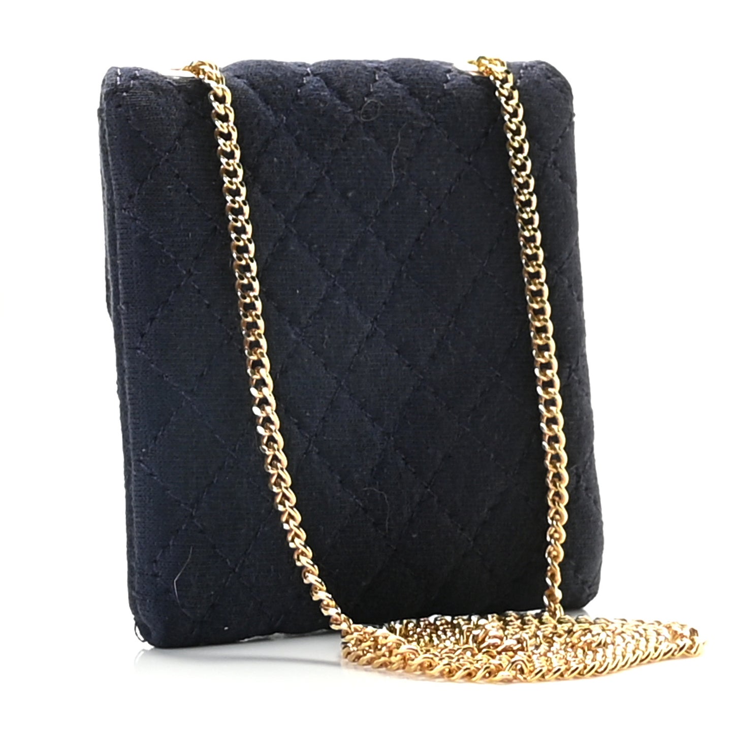 Jersey Quilted Micro Flap Bag Navy