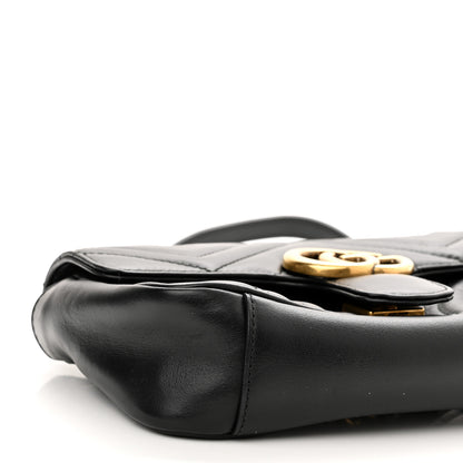 Gucci Calfskin Matelasse Mini GG Marmont Shoulder Bag Black 9 of 11
