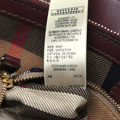 Burberry Smooth Calfskin House Check Medium Banner Tote Deep Claret 8 of 10