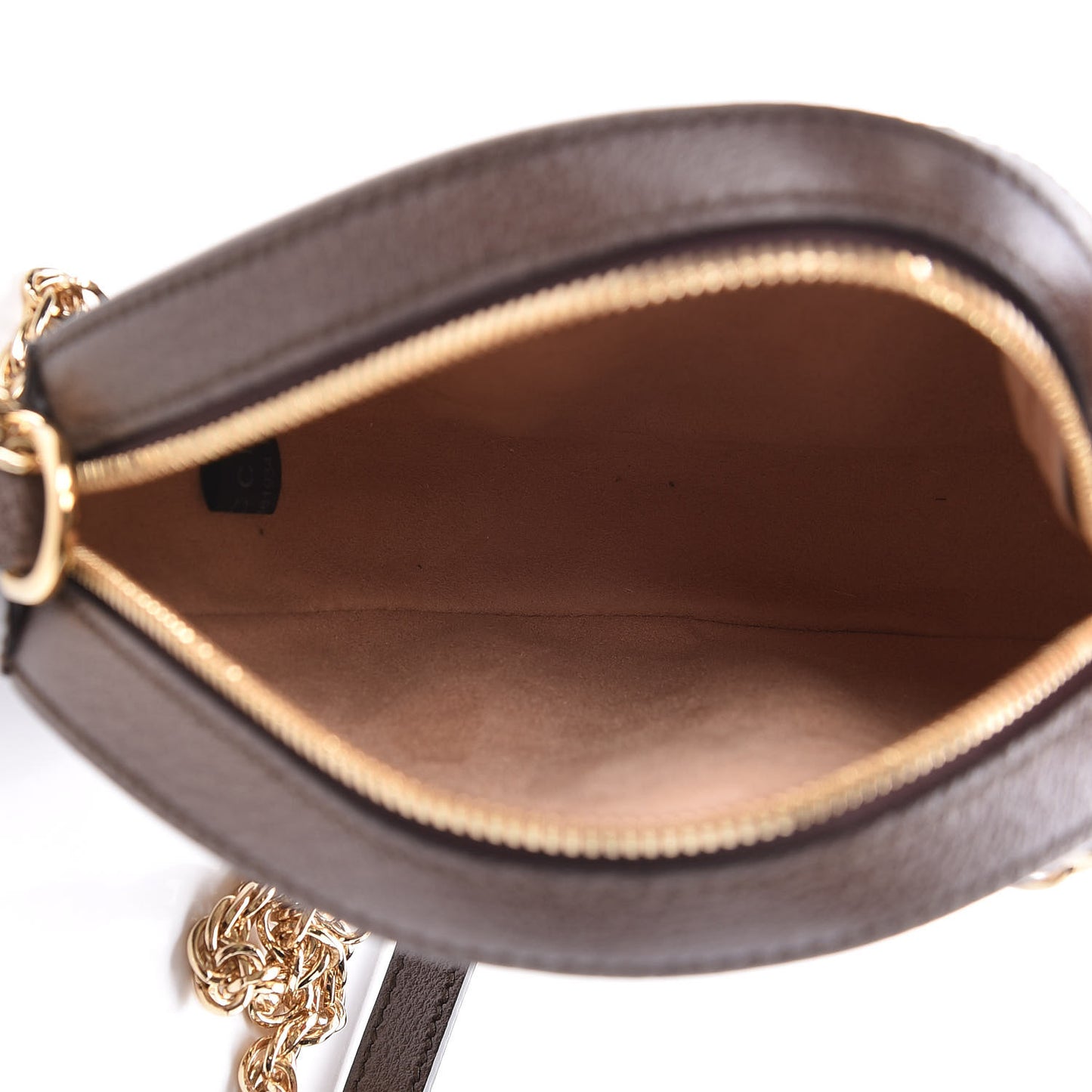 GG Supreme Monogram Web Mini Ophidia Round Shoulder Bag Brown