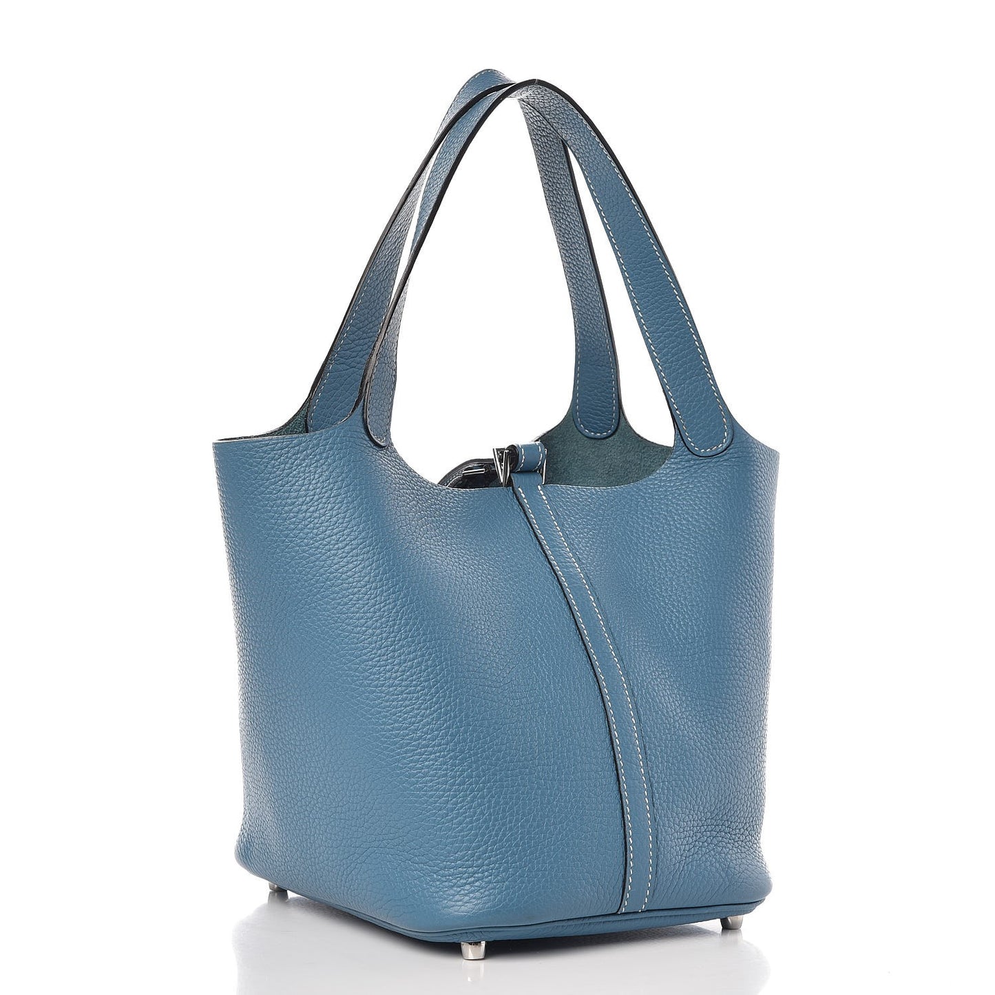 Taurillon Clemence Picotin Lock 22 MM Blue Jean