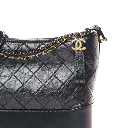 Chanel Iridescent Aged Calfskin Quilted Medium Gabrielle Hobo Black 8 of 11