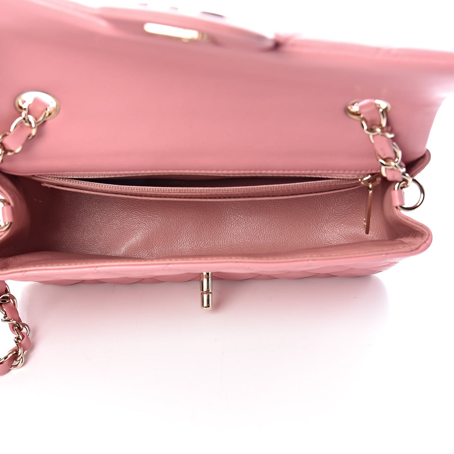 Lambskin Quilted Mini Rectangular Flap Pink