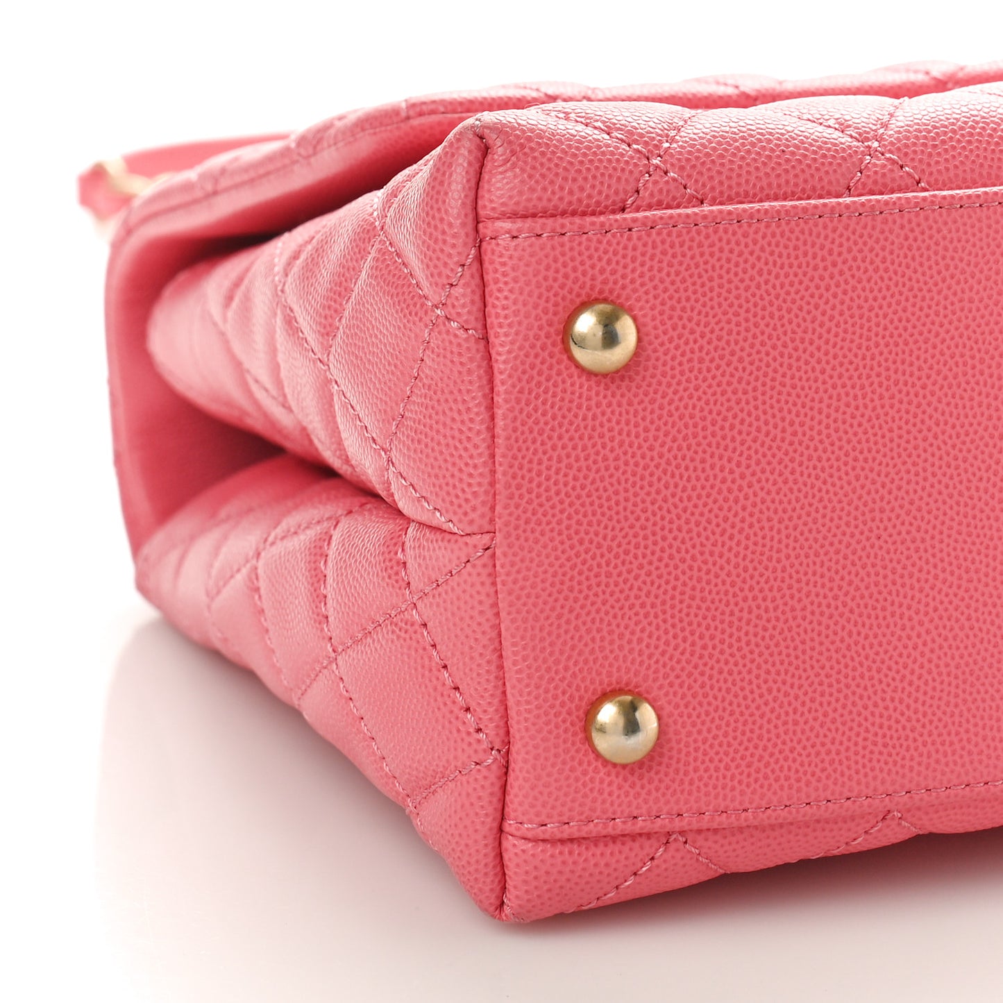 Caviar Lizard Embossed Quilted Small Coco Handle Flap Pink