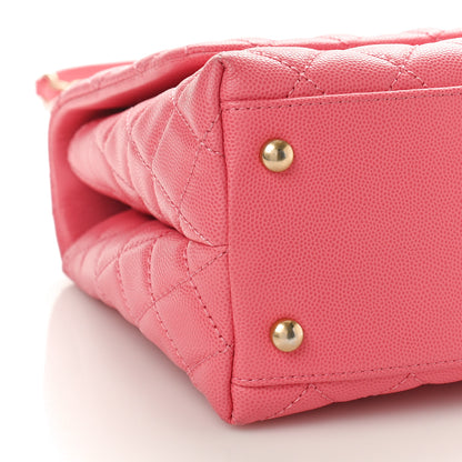 Chanel Caviar Lizard Embossed Quilted Small Coco Handle Flap Pink 8 of 10