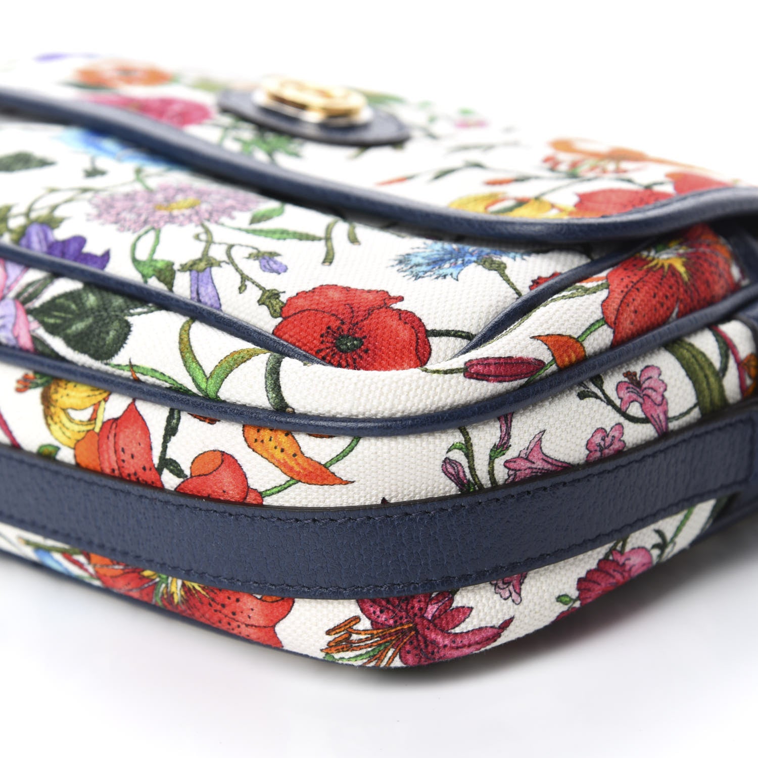 Gucci Canvas Flora Floral Shoulder Bag White Blue Agata Mulitcolor 7 of 10