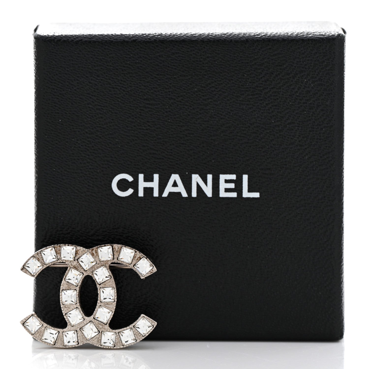 Chanel Crystal Baguette CC Mini Brooch Silver 3 of 6