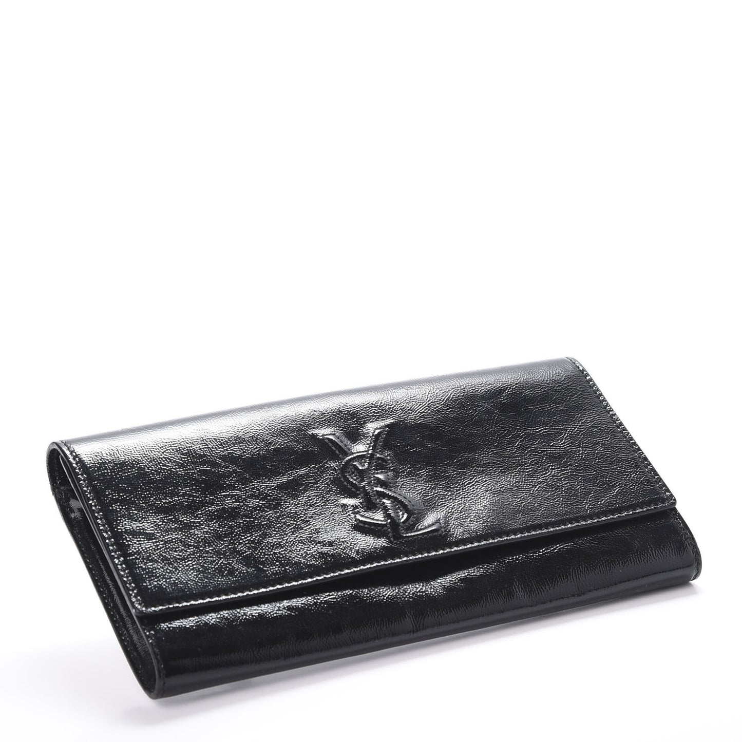 Textured Patent Monogram Small Belle De Jour Clutch Black
