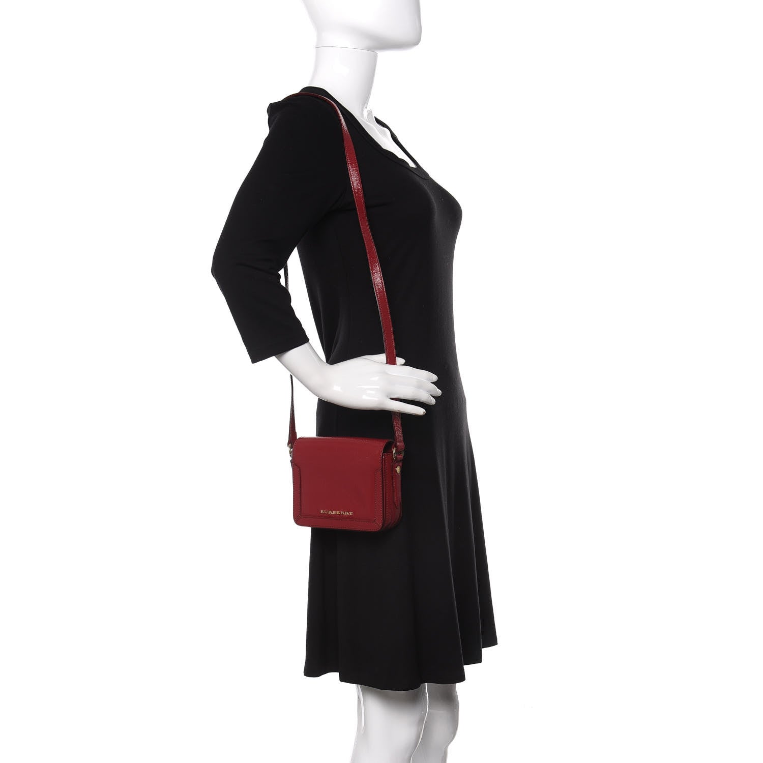 Burberry Patent London Mini Berkeley Crossbody Red 2 of 9