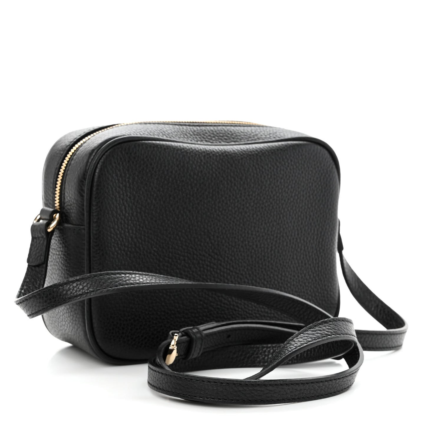 Pebbled Calfskin Small Soho Disco Bag Black