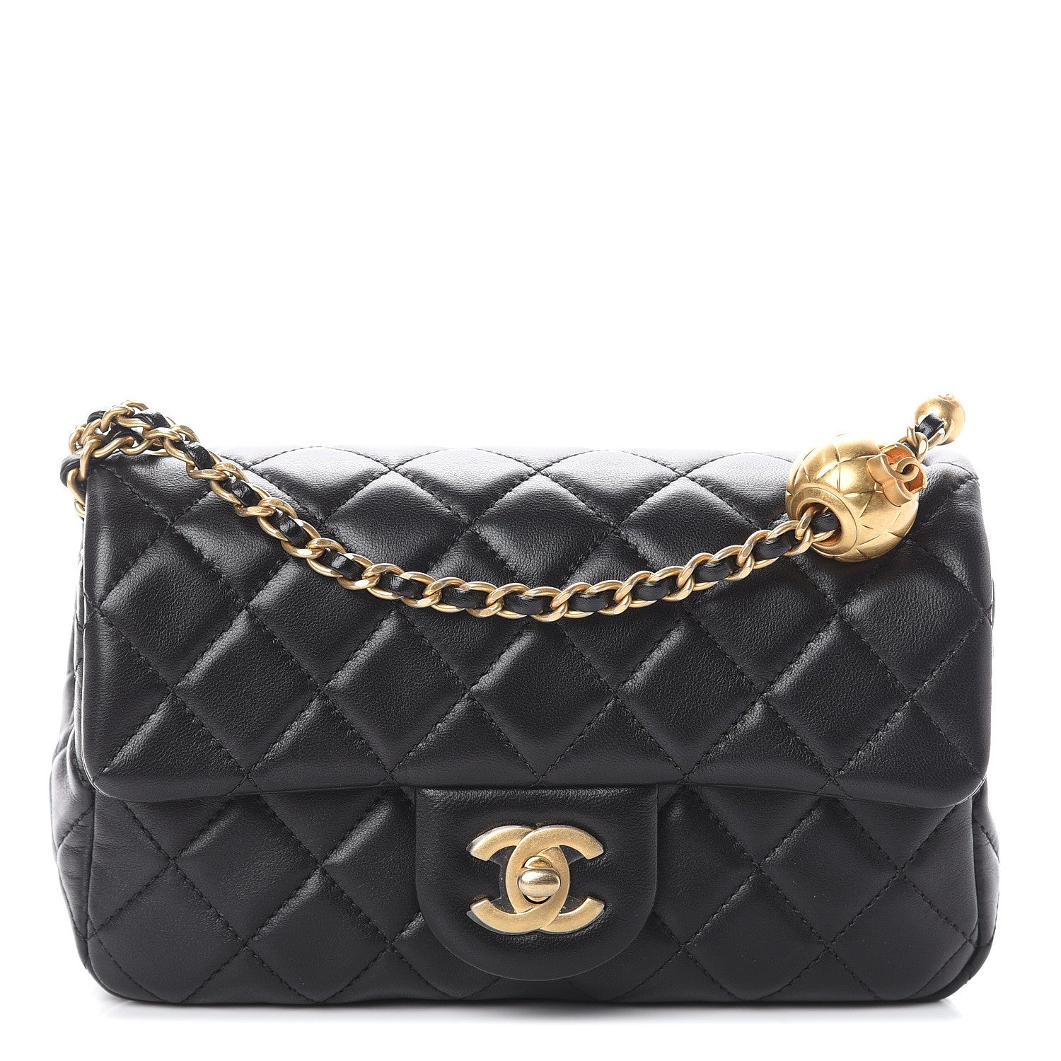 Chanel Lambskin Quilted Mini Rectangular Pearl Crush Flap Black 1 of 9