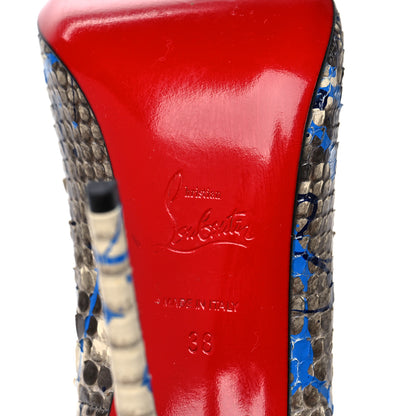 Christian Louboutin Python Vulcano So Kate 120 Pumps 38 Blue 8 of 12