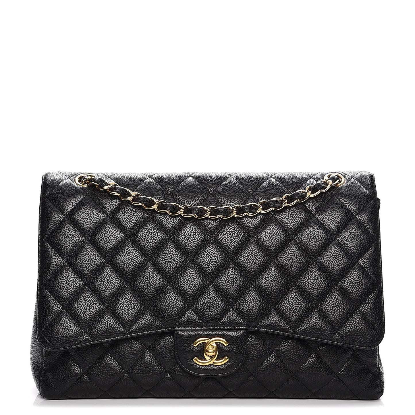 Caviar Quilted Maxi Single Flap Black