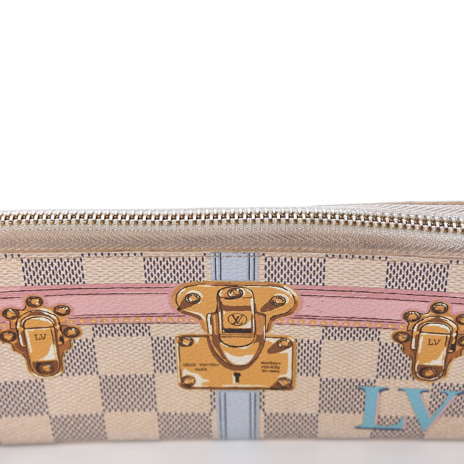 Louis Vuitton Damier Azur Summer Trunks Clemence Wallet 7 of 7