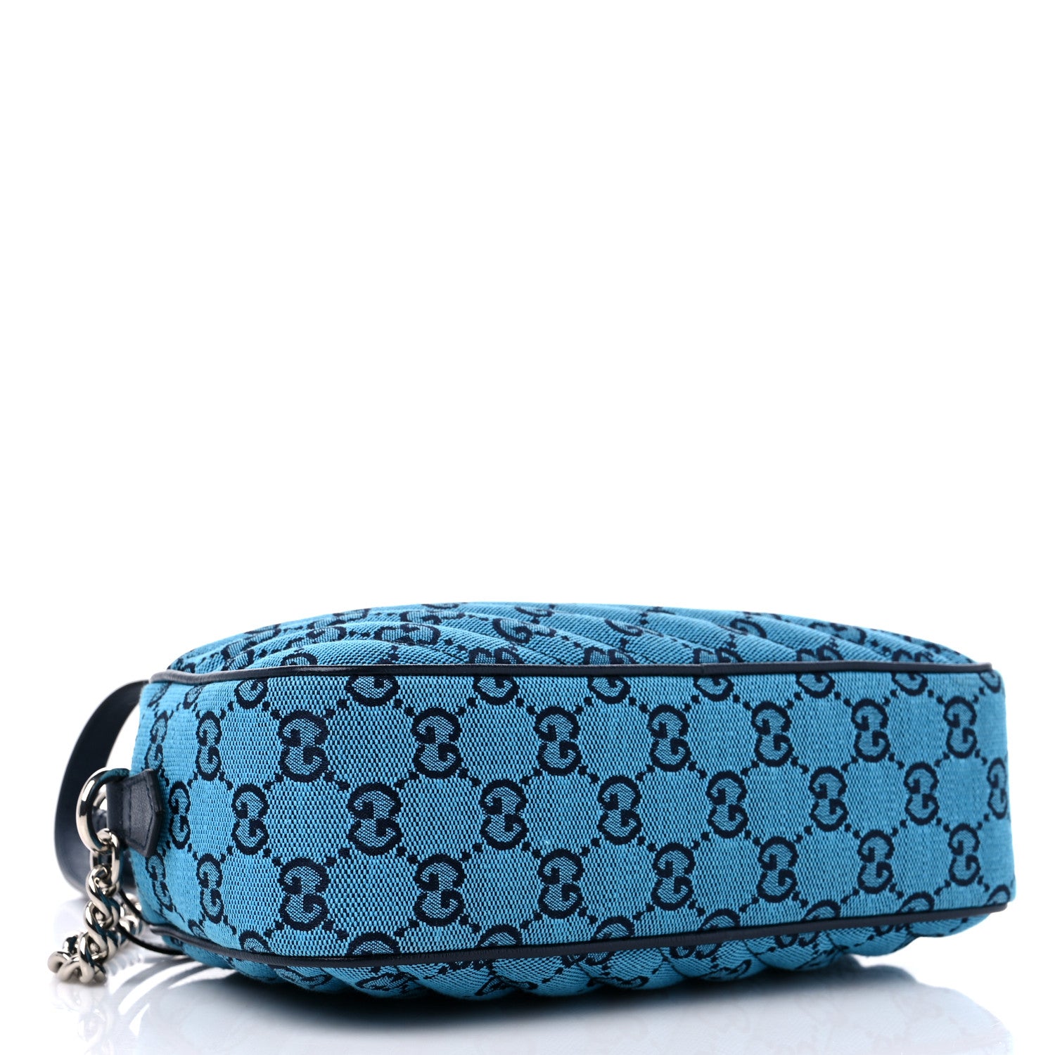 Gucci Monogram Multicolor Matelasse Diagonal Small GG Marmont Chain Shoulder Bag Light Blue 4 of 9
