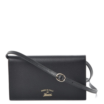 Gucci Dollar Calfskin Mini Swing Wallet Bag Black 1 of 8