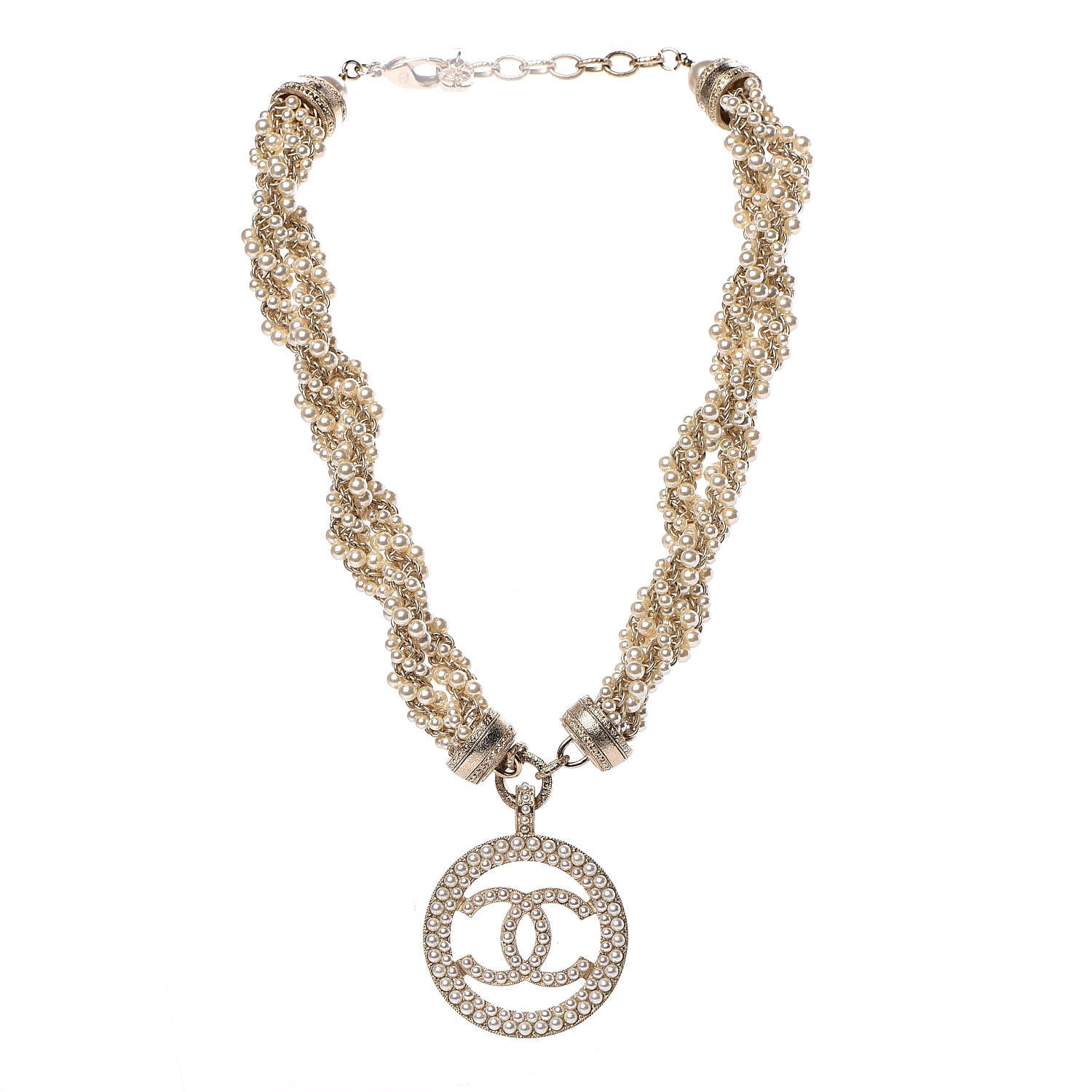 Chanel Pearl CC Short Necklace Gold 3 of 6