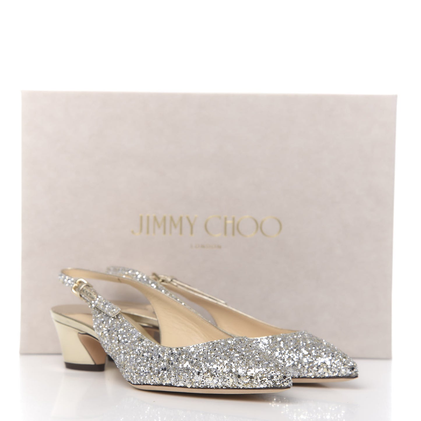 Glitter Gemma 40 Slingback Pump 36 Champagne