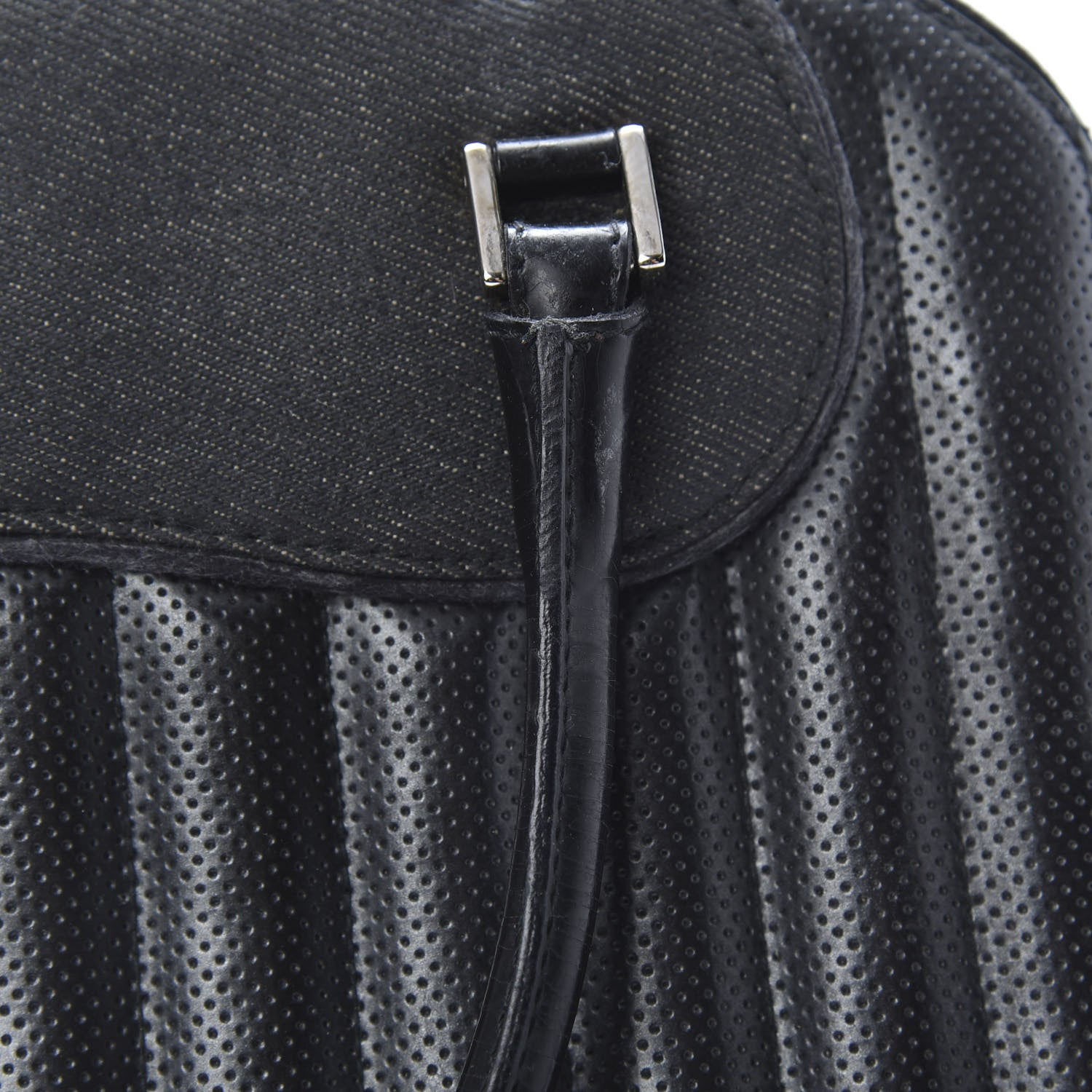 Christian Dior Denim Perforated Trailer Trash Tote Black 18 of 18