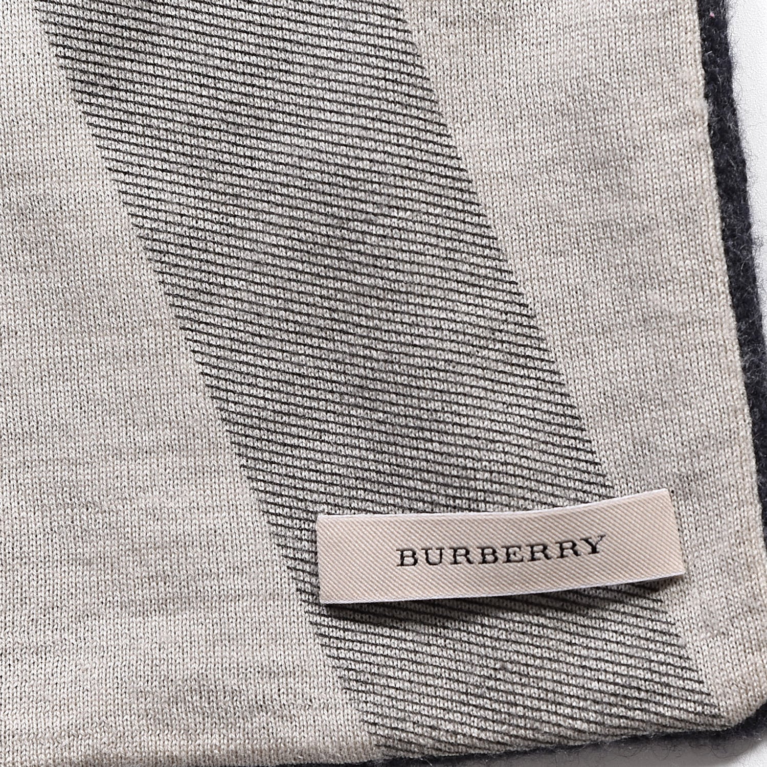 Burberry Cashmere Wool Solid To Check Knitted Scarf Navy 4 of 4