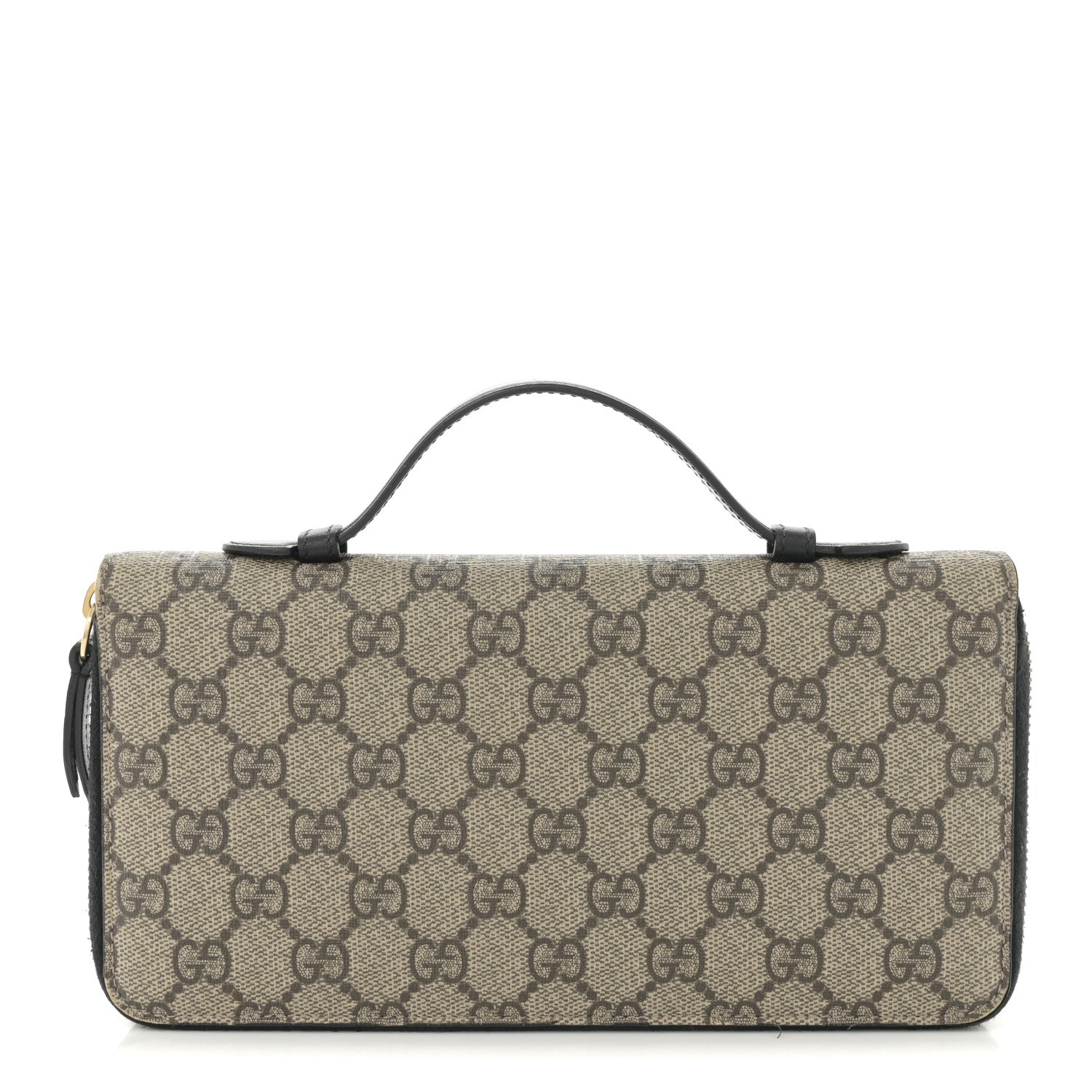 Gucci GG Supreme Monogram Top Handle Zip Around Wallet Black 1 of 11