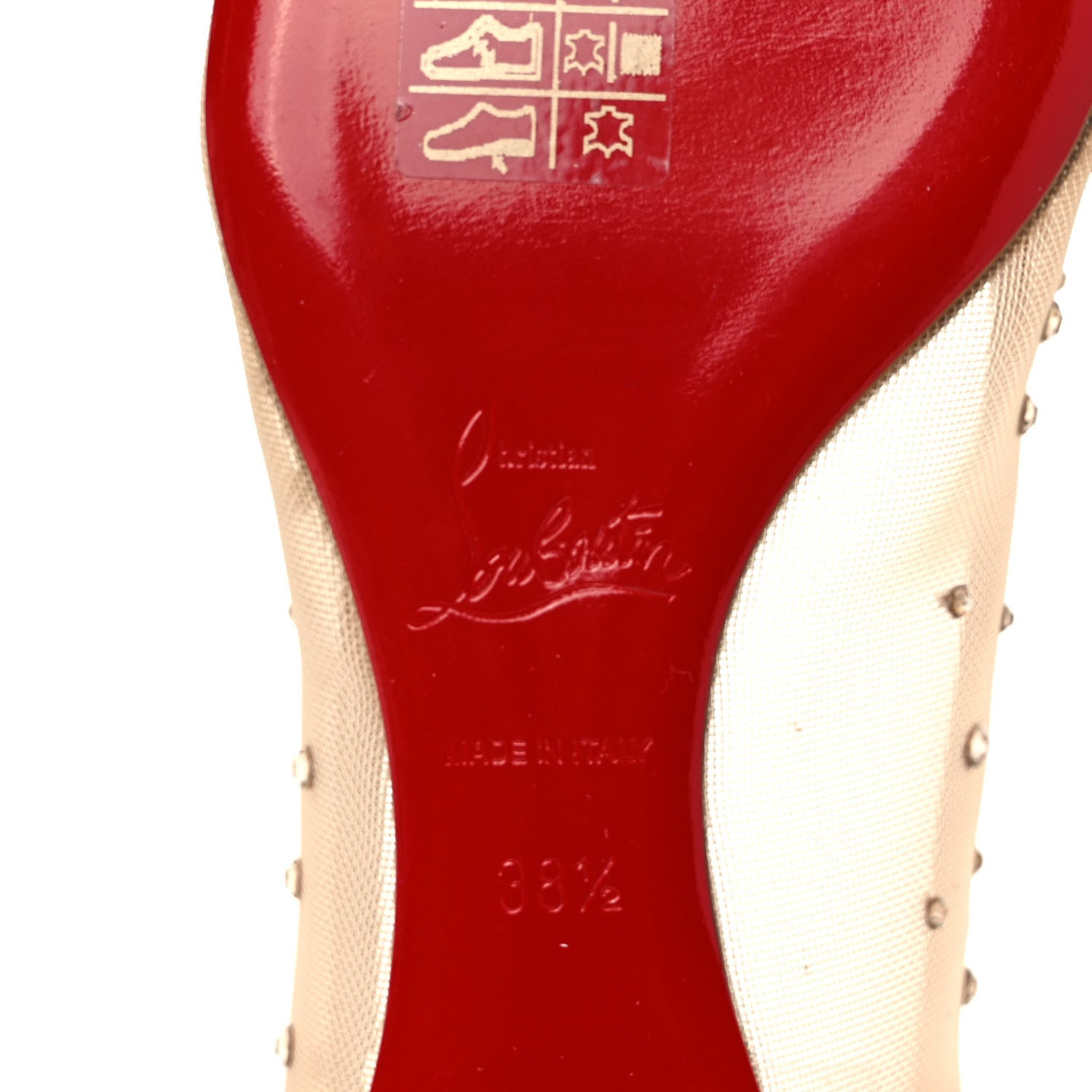 Christian Louboutin Crystal Strass Follies Flats 38.5 Light Silk 6 of 7