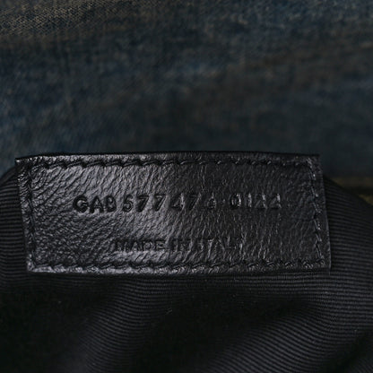 Saint Laurent Denim Quilted Small Loulou Puffer Monogram Chain Satchel Blue Cinnamon 7 of 10