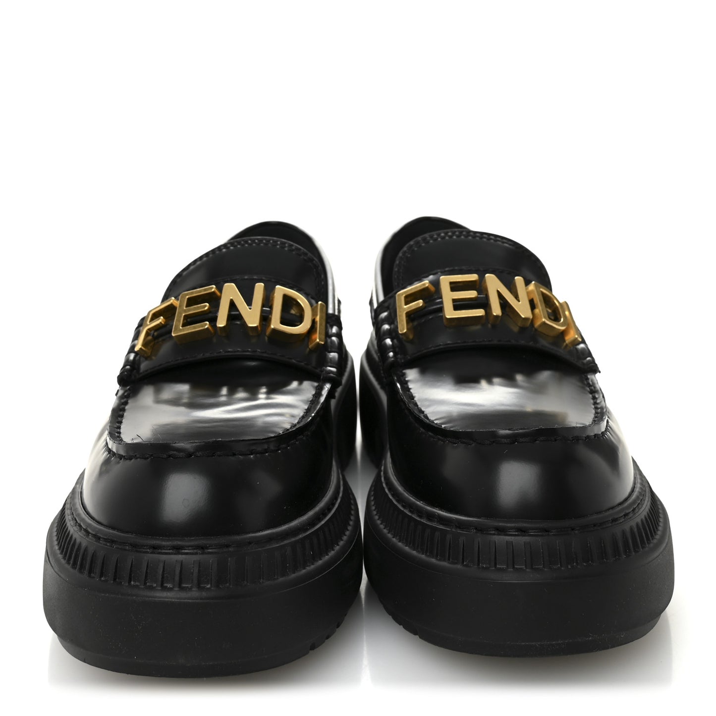 Vitello Abrasivato Fendigraphy 50mm Loafers 38 Black