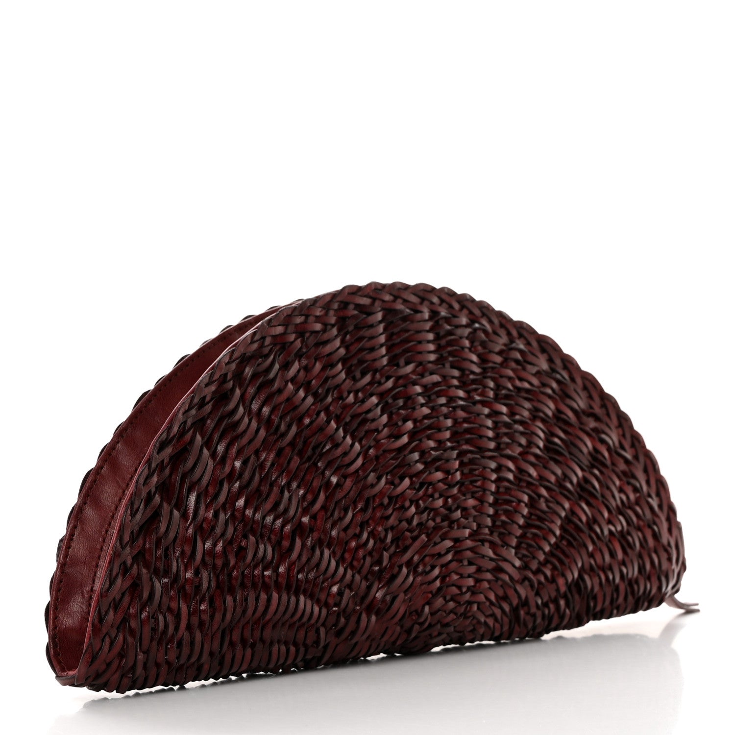 The Row Handwoven Calfskin Sunset Clutch Burgundy 3 of 7