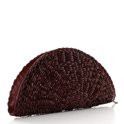 The Row Handwoven Calfskin Sunset Clutch Burgundy 3 of 7