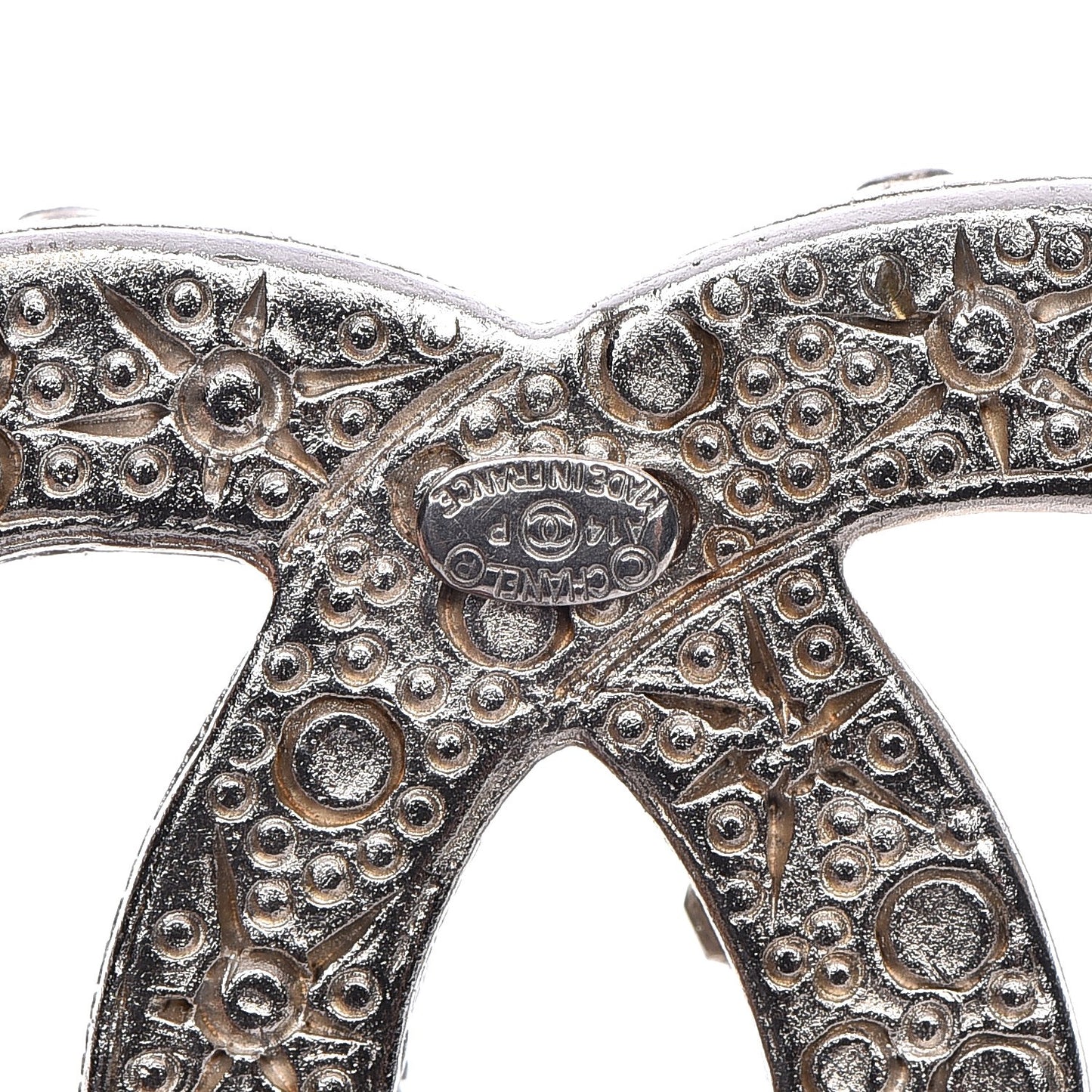 Crystal Large CC Brooch Silver