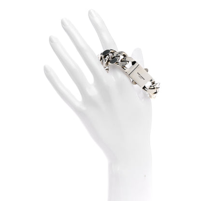 Saint Laurent Metal Curb Chain Bracelet Oxidized Silver 2 of 4