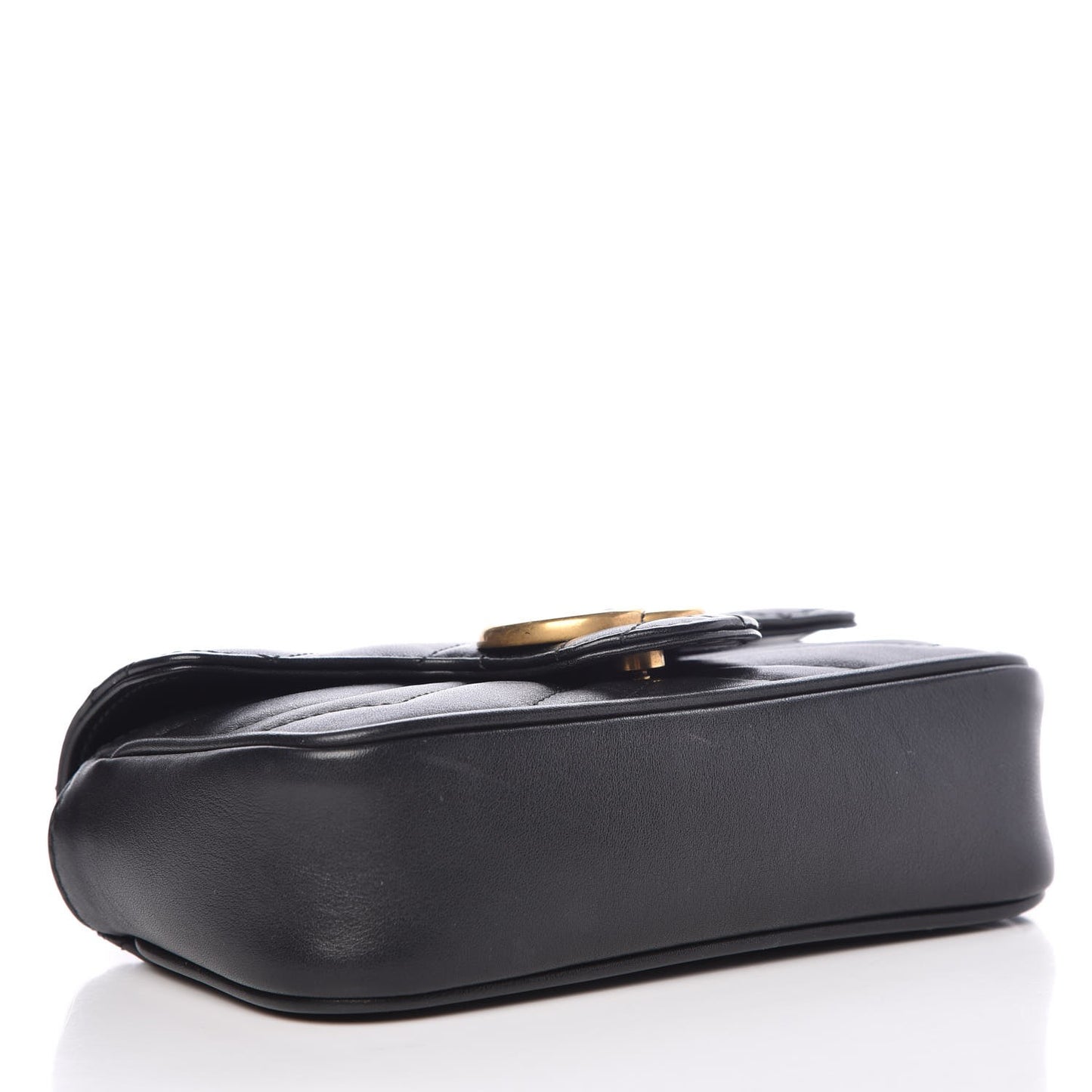 Calfskin Matelasse Super Mini GG Marmont Shoulder Bag Black