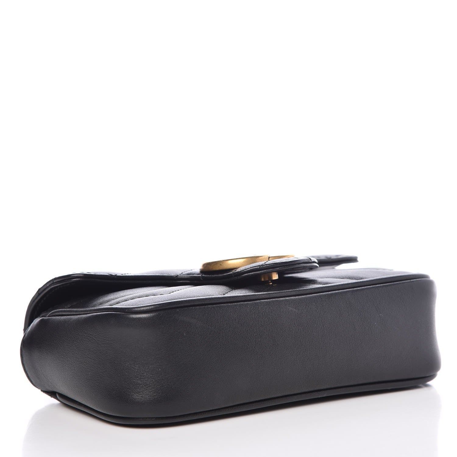 Gucci Calfskin Matelasse Super Mini GG Marmont Shoulder Bag Black 4 of 13
