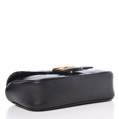 Gucci Calfskin Matelasse Super Mini GG Marmont Shoulder Bag Black 4 of 13