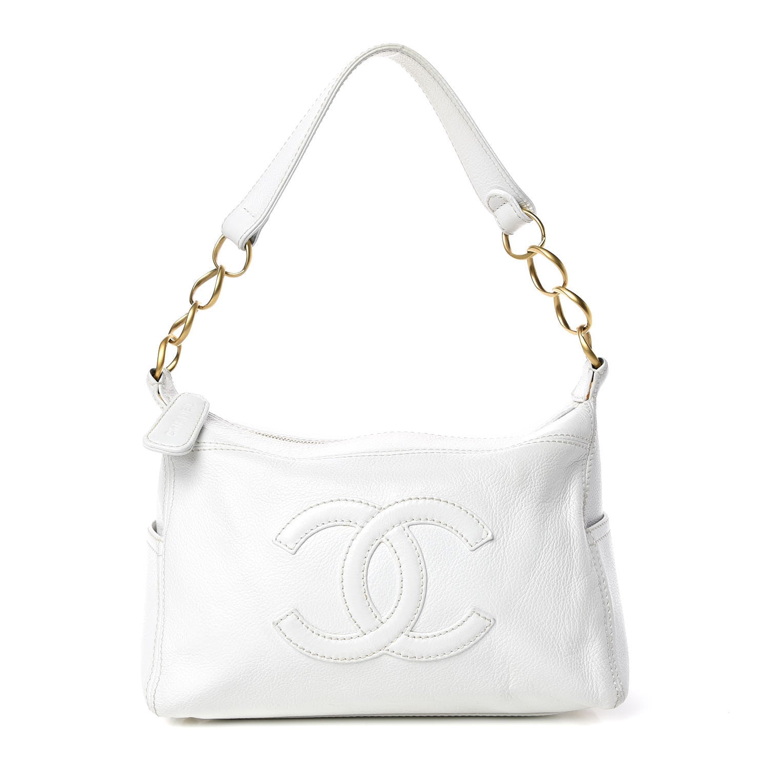 Chanel Calfskin CC Shoulder Bag White 1 of 18