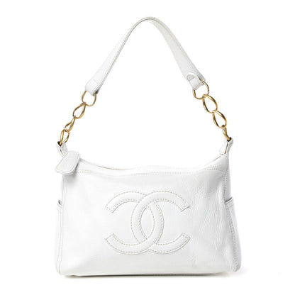 Chanel Calfskin CC Shoulder Bag White 1 of 18
